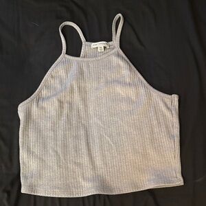 EARTHBOUND Gray Ribbed Crop Top